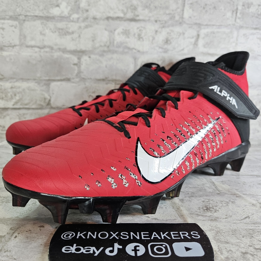Nike Alpha Menace Pro 2 Mid Red Football Cleats Red AQ3209-601 Men's Size 16